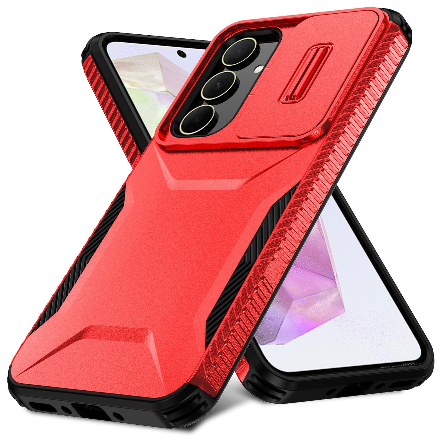 Samsung Galaxy A35 5G Phone Case with Sliding Camshield | Military-Grade TPU & PC Protective Anti-Scratch Anti-Skid Cover, Durable Shockproof Design