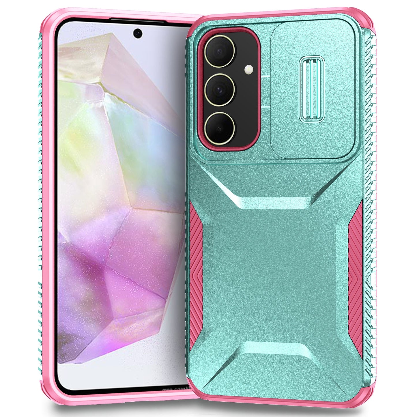 Samsung Galaxy A35 5G Phone Case with Sliding Camshield | Military-Grade TPU & PC Protective Anti-Scratch Anti-Skid Cover, Durable Shockproof Design