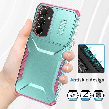 Samsung Galaxy A35 5G Phone Case with Sliding Camshield | Military-Grade TPU & PC Protective Anti-Scratch Anti-Skid Cover, Durable Shockproof Design