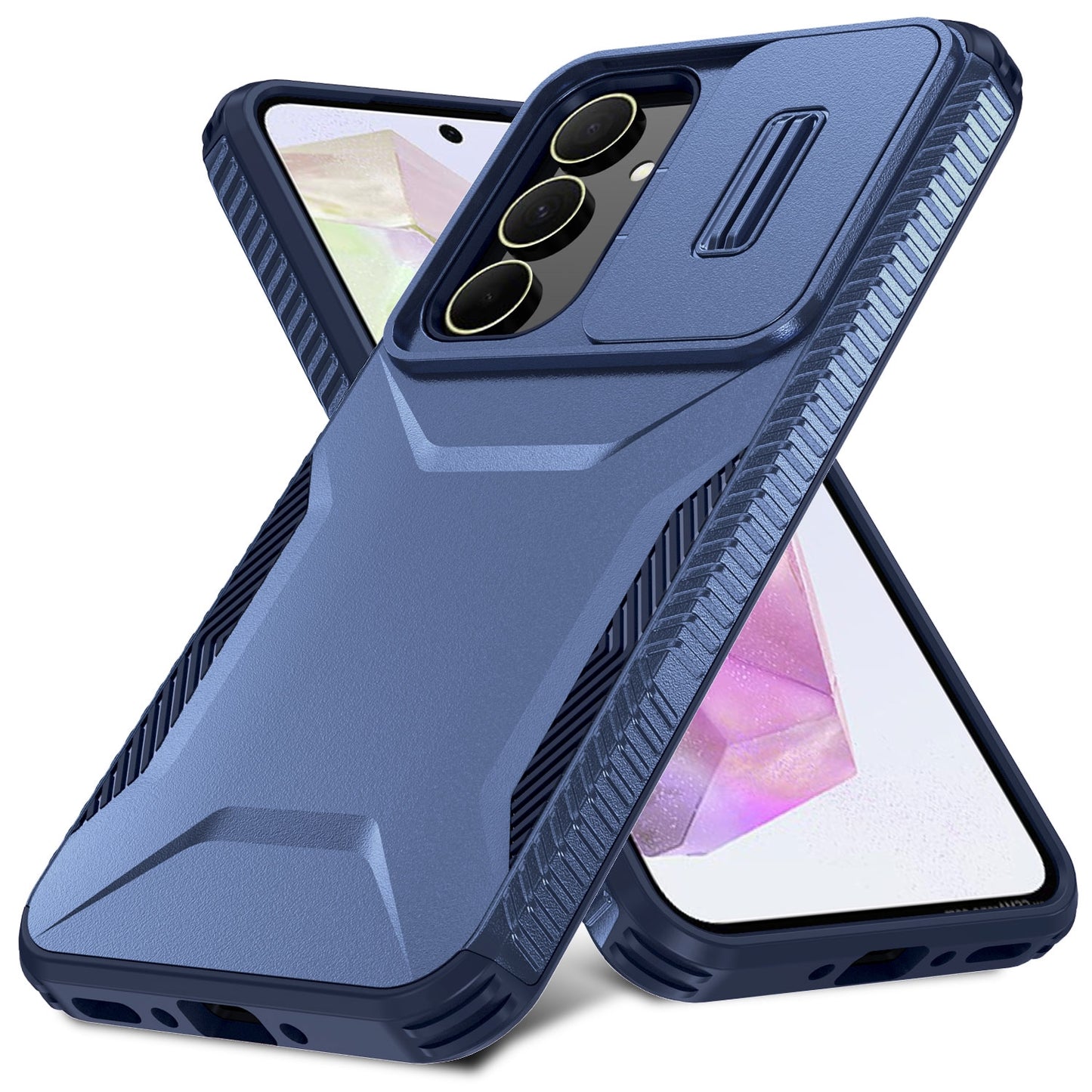 Samsung Galaxy A35 5G Phone Case with Sliding Camshield | Military-Grade TPU & PC Protective Anti-Scratch Anti-Skid Cover, Durable Shockproof Design