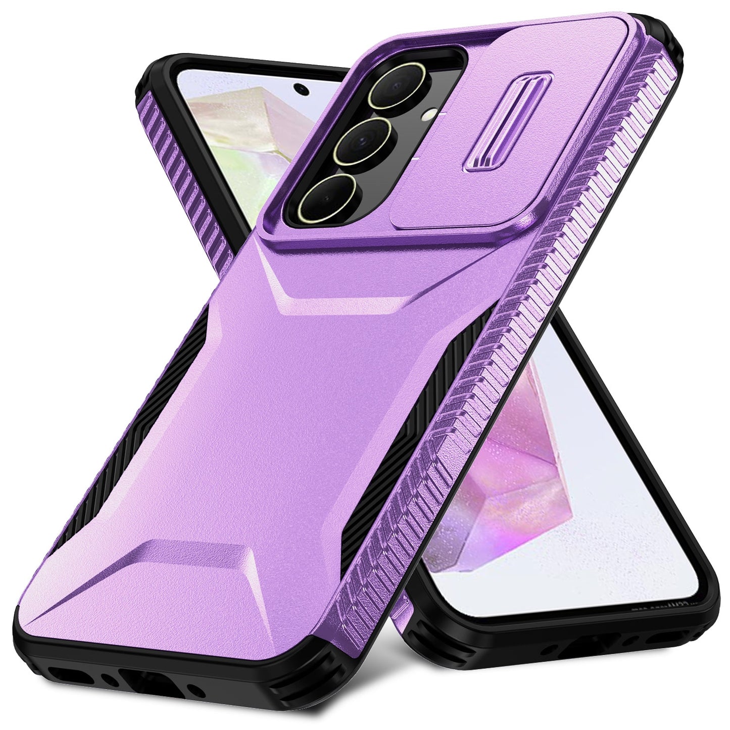 Samsung Galaxy A35 5G Phone Case with Sliding Camshield | Military-Grade TPU & PC Protective Anti-Scratch Anti-Skid Cover, Durable Shockproof Design