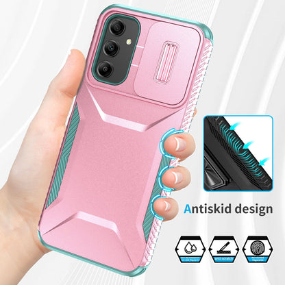 Samsung Galaxy A14 5G Phone Case with Sliding Camshield | Military-Grade TPU & PC Protective Anti-Scratch Anti-Skid Cover, Durable Shockproof Design