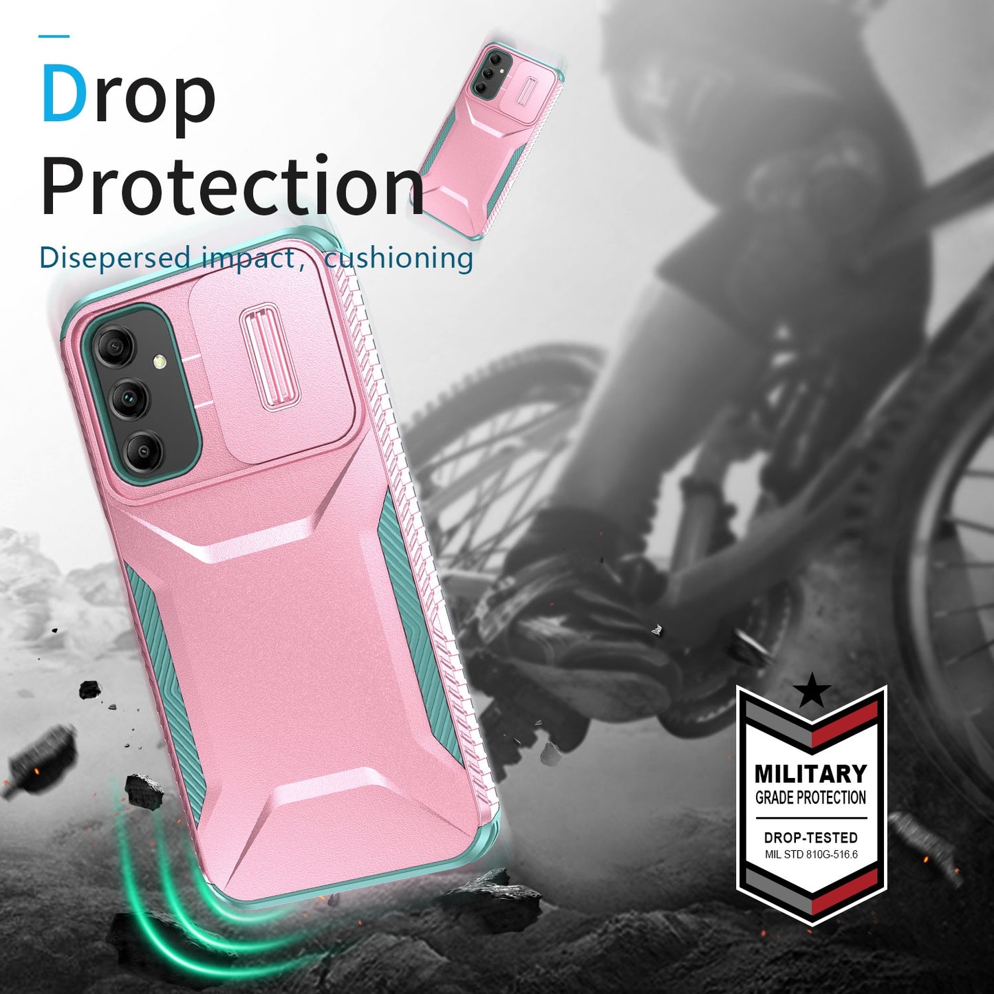 Samsung Galaxy A14 5G Phone Case with Sliding Camshield | Military-Grade TPU & PC Protective Anti-Scratch Anti-Skid Cover, Durable Shockproof Design