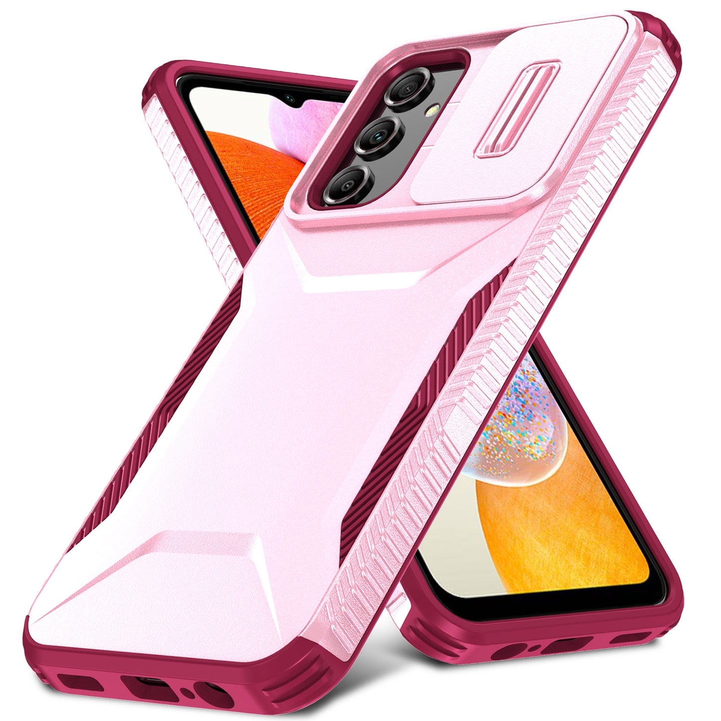 Samsung Galaxy A14 5G Phone Case with Sliding Camshield | Military-Grade TPU & PC Protective Anti-Scratch Anti-Skid Cover, Durable Shockproof Design