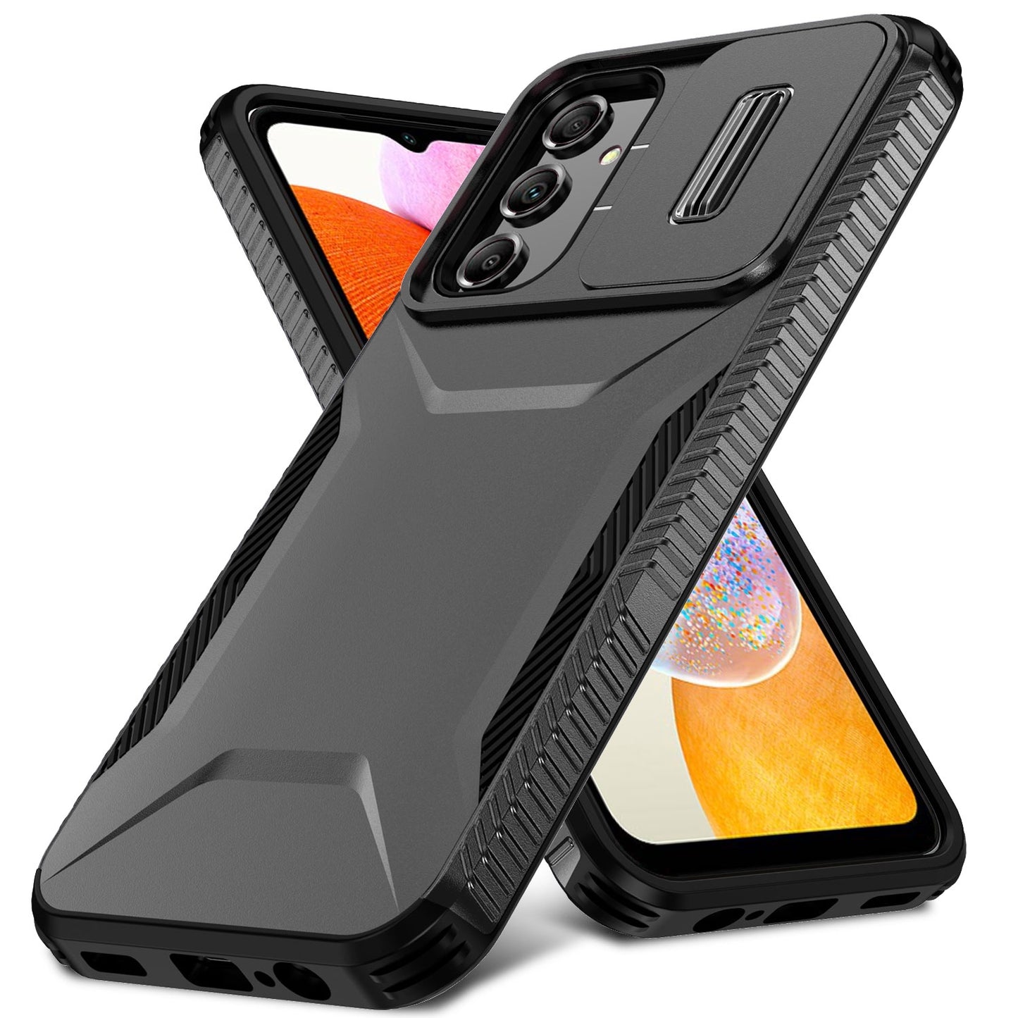 Samsung Galaxy A14 5G Phone Case with Sliding Camshield | Military-Grade TPU & PC Protective Anti-Scratch Anti-Skid Cover, Durable Shockproof Design