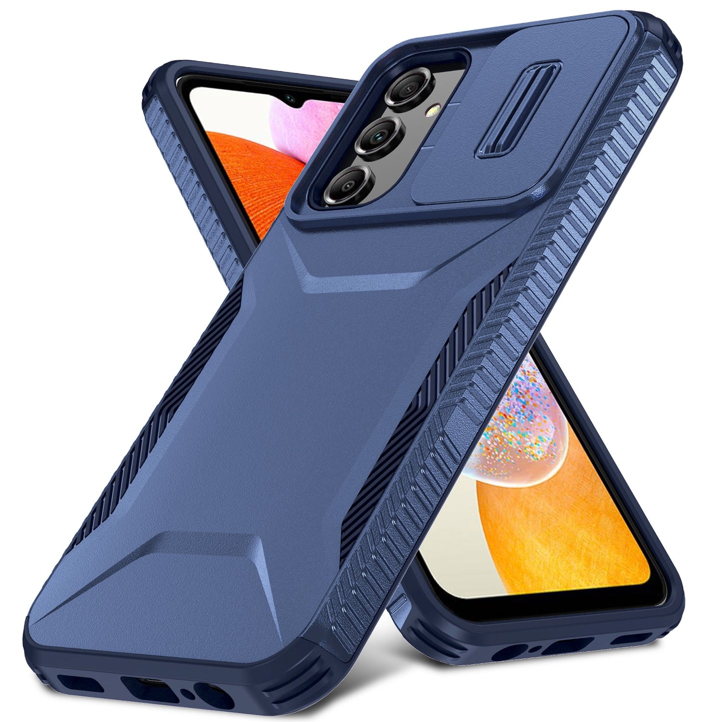 Samsung Galaxy A14 5G Phone Case with Sliding Camshield | Military-Grade TPU & PC Protective Anti-Scratch Anti-Skid Cover, Durable Shockproof Design