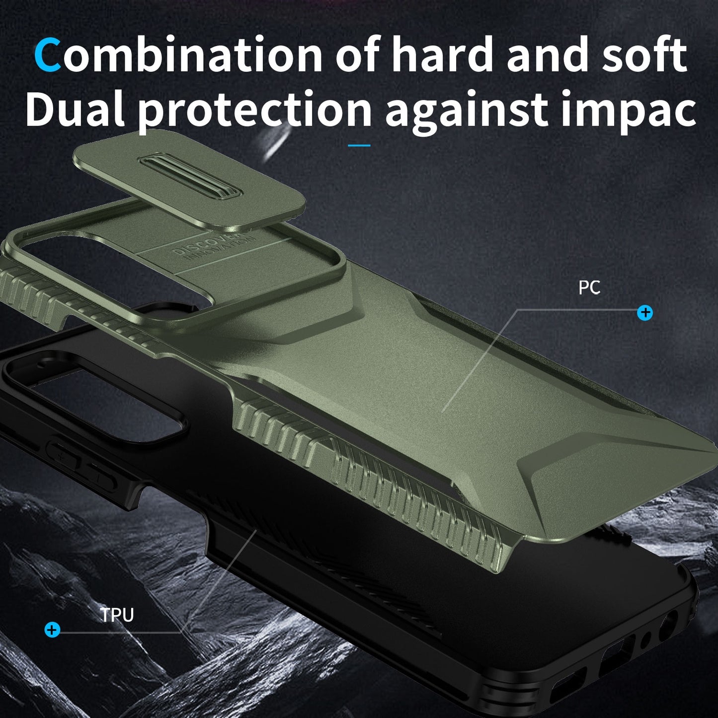 Samsung Galaxy A05s Phone Case with Sliding Camshield | Military-Grade TPU & PC Protective Anti-Scratch Anti-Skid Cover, Durable Shockproof Design