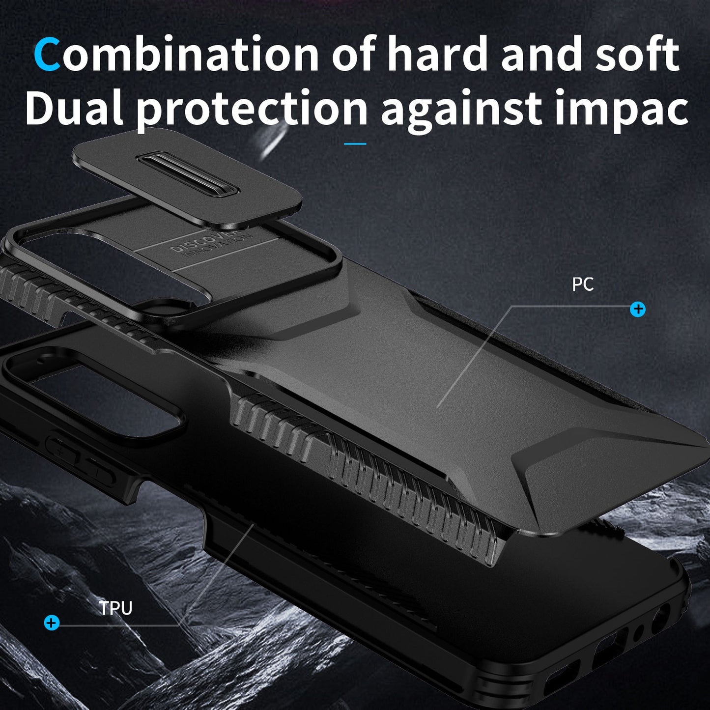 Samsung Galaxy A05s Phone Case with Sliding Camshield | Military-Grade TPU & PC Protective Anti-Scratch Anti-Skid Cover, Durable Shockproof Design