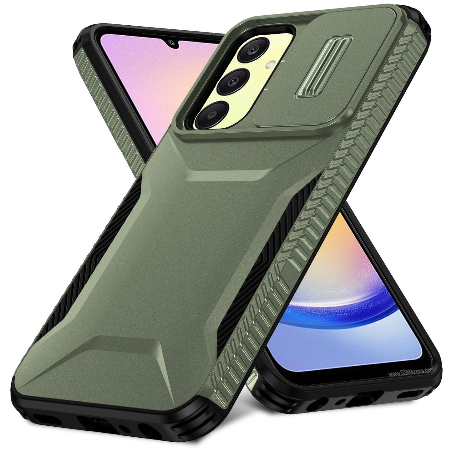Samsung Galaxy A25 5G Phone Case with Sliding Camshield | Military-Grade TPU & PC Protective Anti-Scratch Anti-Skid Cover, Durable Shockproof Design
