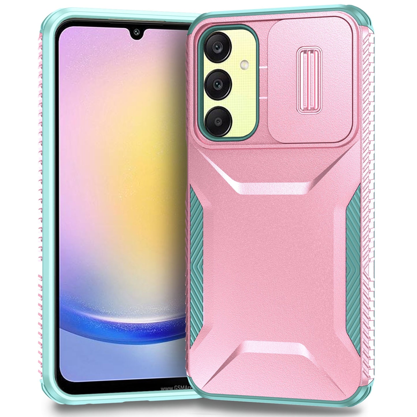 Samsung Galaxy A25 5G Phone Case with Sliding Camshield | Military-Grade TPU & PC Protective Anti-Scratch Anti-Skid Cover, Durable Shockproof Design
