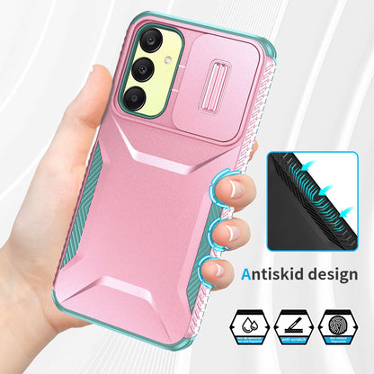 Samsung Galaxy A25 5G Phone Case with Sliding Camshield | Military-Grade TPU & PC Protective Anti-Scratch Anti-Skid Cover, Durable Shockproof Design