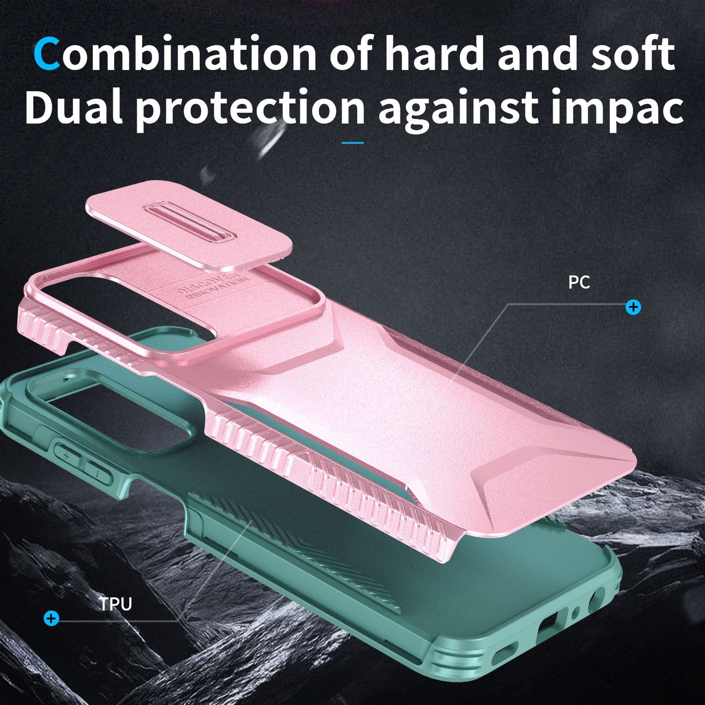 Samsung Galaxy A25 5G Phone Case with Sliding Camshield | Military-Grade TPU & PC Protective Anti-Scratch Anti-Skid Cover, Durable Shockproof Design