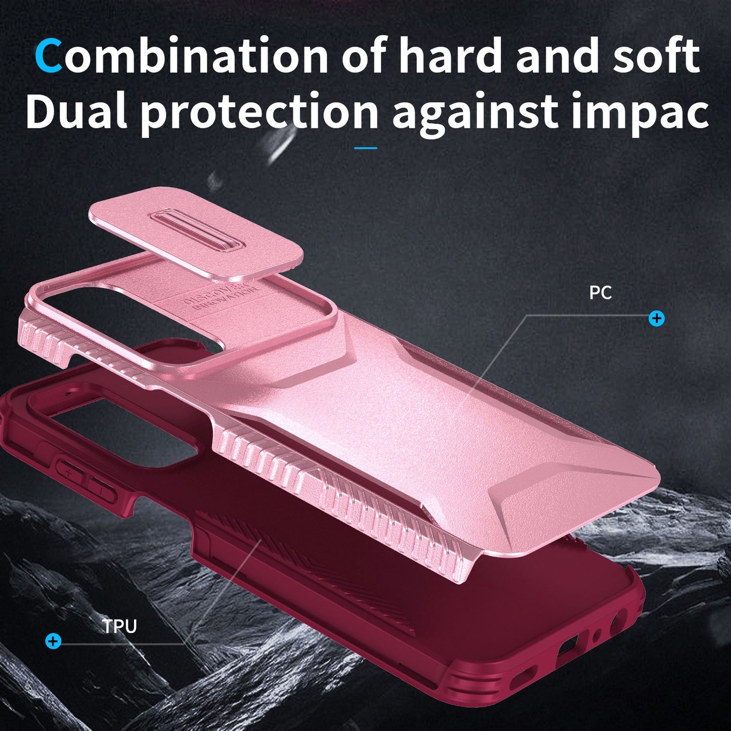 Samsung Galaxy A25 5G Phone Case with Sliding Camshield | Military-Grade TPU & PC Protective Anti-Scratch Anti-Skid Cover, Durable Shockproof Design