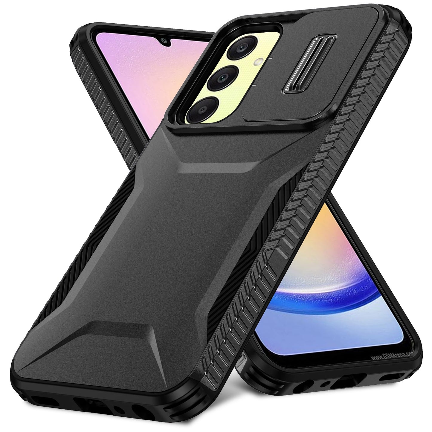 Samsung Galaxy A25 5G Phone Case with Sliding Camshield | Military-Grade TPU & PC Protective Anti-Scratch Anti-Skid Cover, Durable Shockproof Design