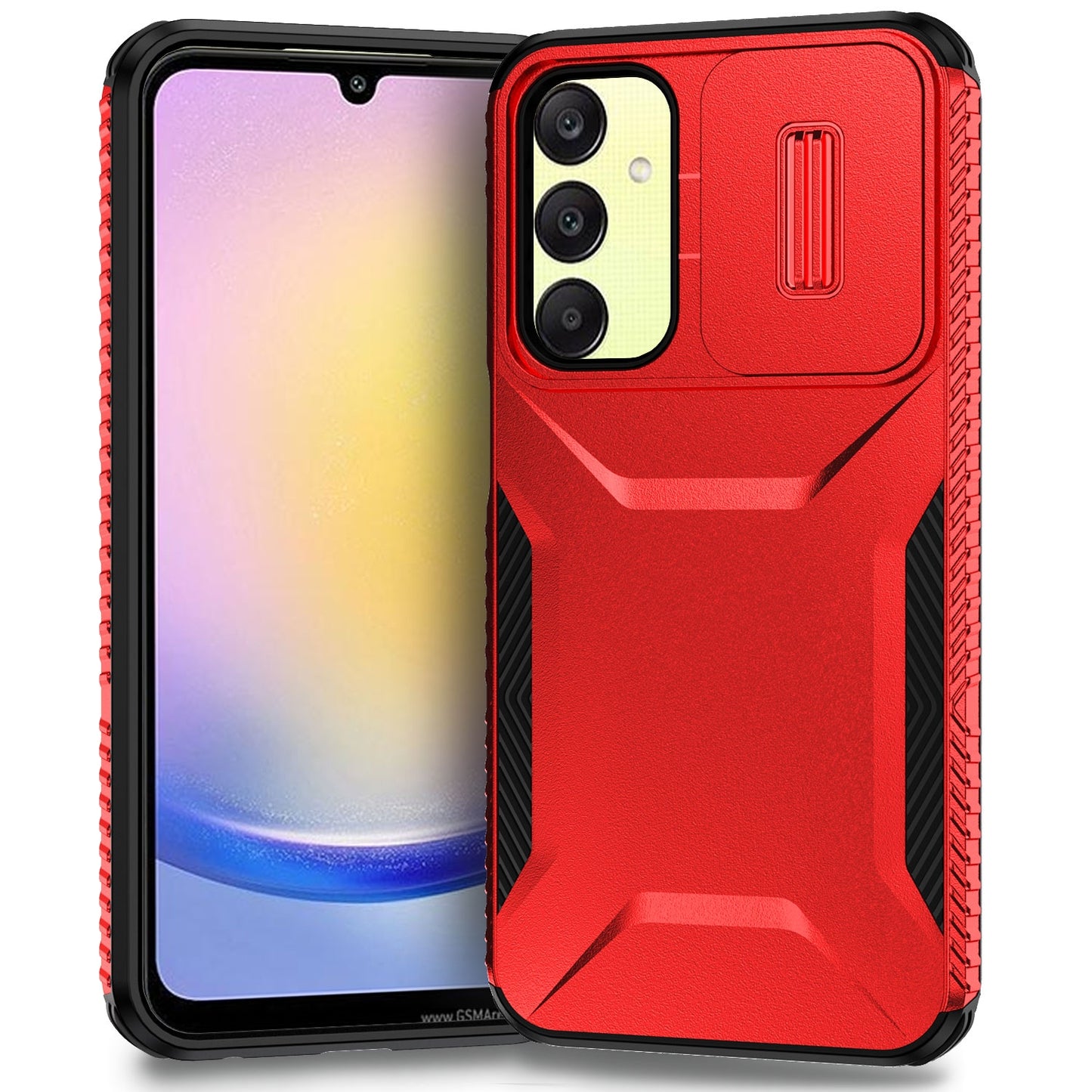 Samsung Galaxy A25 5G Phone Case with Sliding Camshield | Military-Grade TPU & PC Protective Anti-Scratch Anti-Skid Cover, Durable Shockproof Design