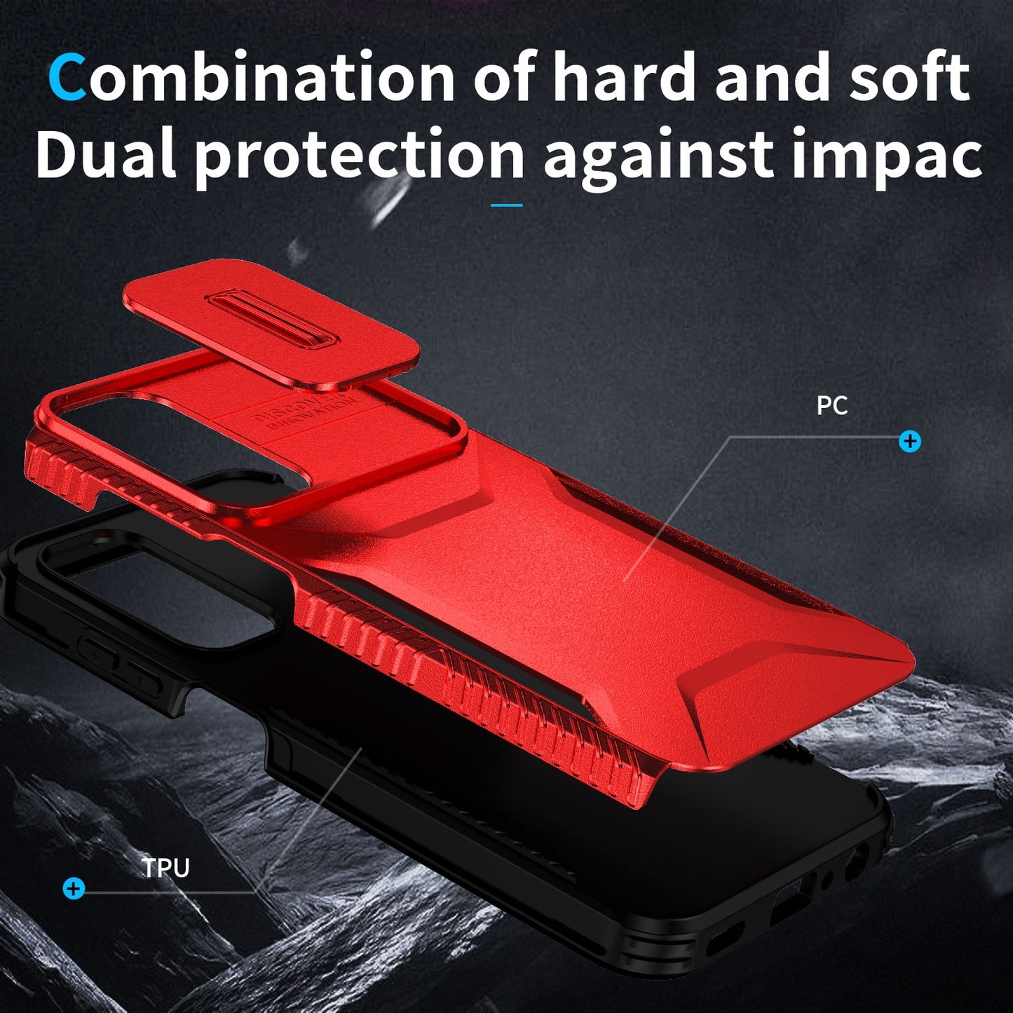 Samsung Galaxy A25 5G Phone Case with Sliding Camshield | Military-Grade TPU & PC Protective Anti-Scratch Anti-Skid Cover, Durable Shockproof Design