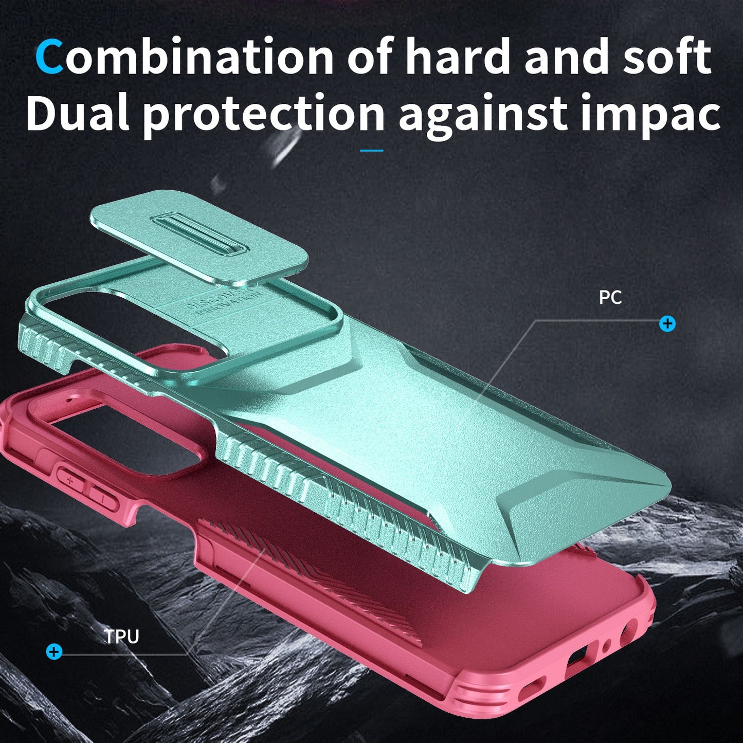 Samsung Galaxy A25 5G Phone Case with Sliding Camshield | Military-Grade TPU & PC Protective Anti-Scratch Anti-Skid Cover, Durable Shockproof Design