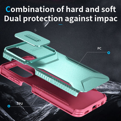 Samsung Galaxy A25 5G Phone Case with Sliding Camshield | Military-Grade TPU & PC Protective Anti-Scratch Anti-Skid Cover, Durable Shockproof Design