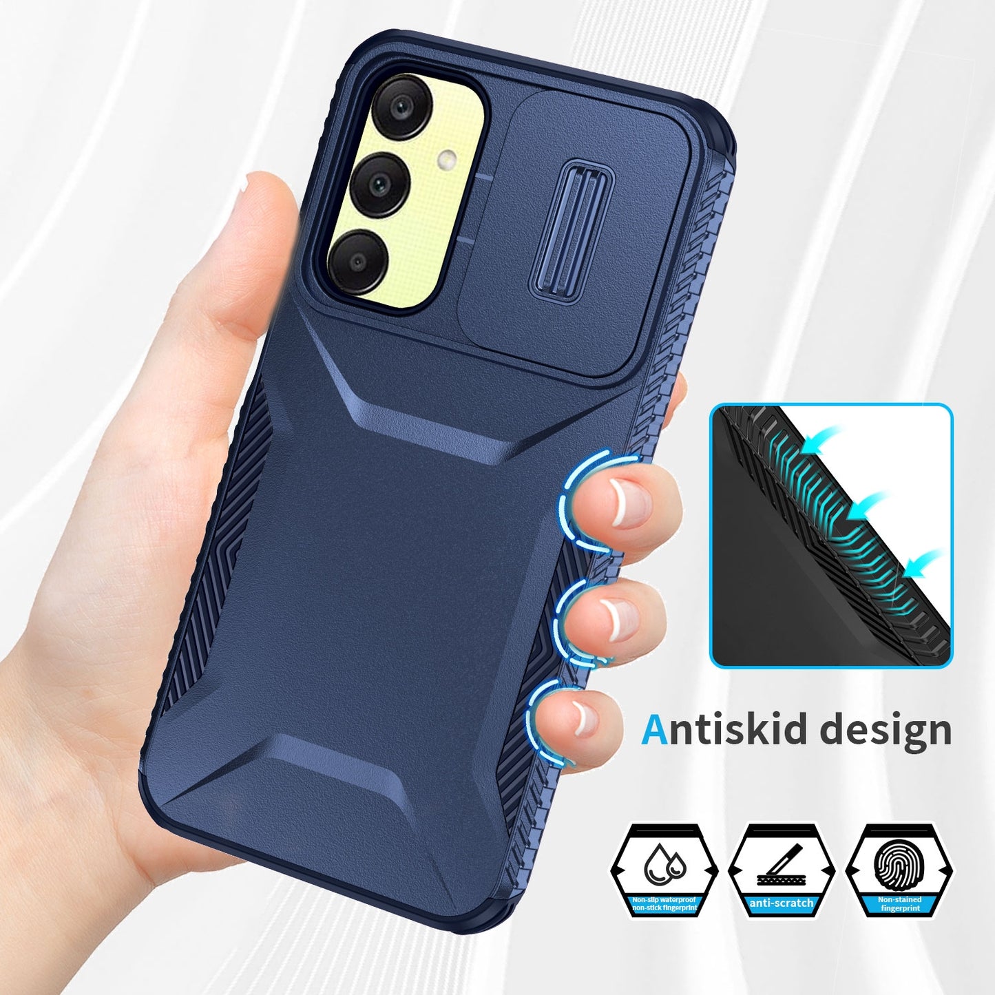 Samsung Galaxy A25 5G Phone Case with Sliding Camshield | Military-Grade TPU & PC Protective Anti-Scratch Anti-Skid Cover, Durable Shockproof Design
