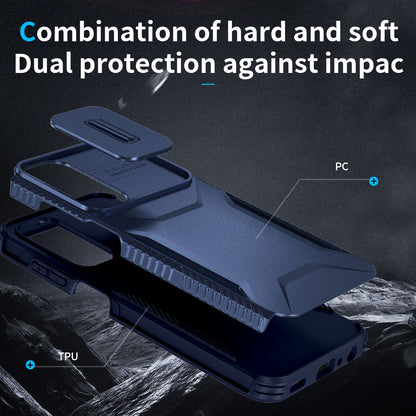 Samsung Galaxy A25 5G Phone Case with Sliding Camshield | Military-Grade TPU & PC Protective Anti-Scratch Anti-Skid Cover, Durable Shockproof Design