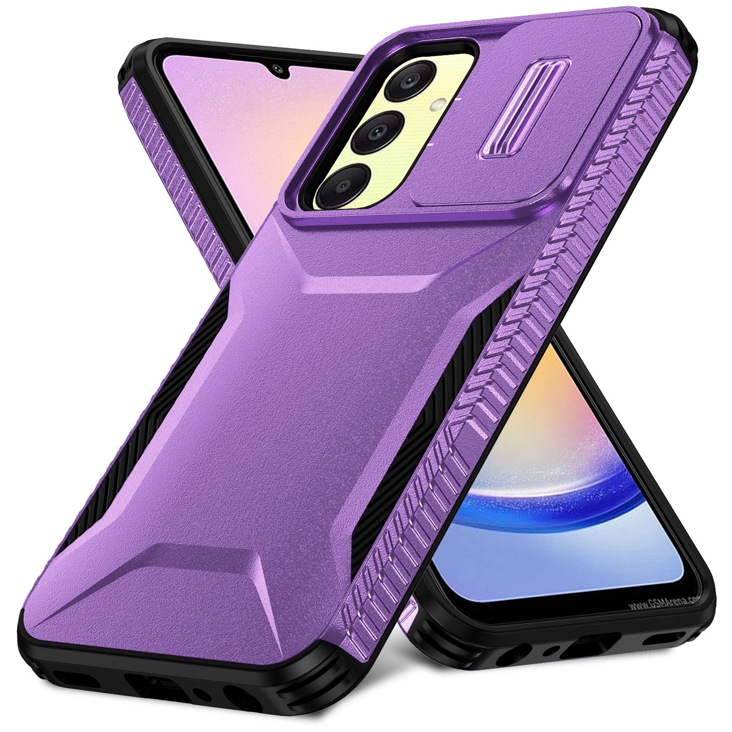Samsung Galaxy A25 5G Phone Case with Sliding Camshield | Military-Grade TPU & PC Protective Anti-Scratch Anti-Skid Cover, Durable Shockproof Design
