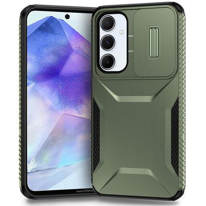 Samsung Galaxy A55 5G Phone Case with Sliding Camshield | Military-Grade TPU & PC Protective Anti-Scratch Anti-Skid Cover, Durable Shockproof Design