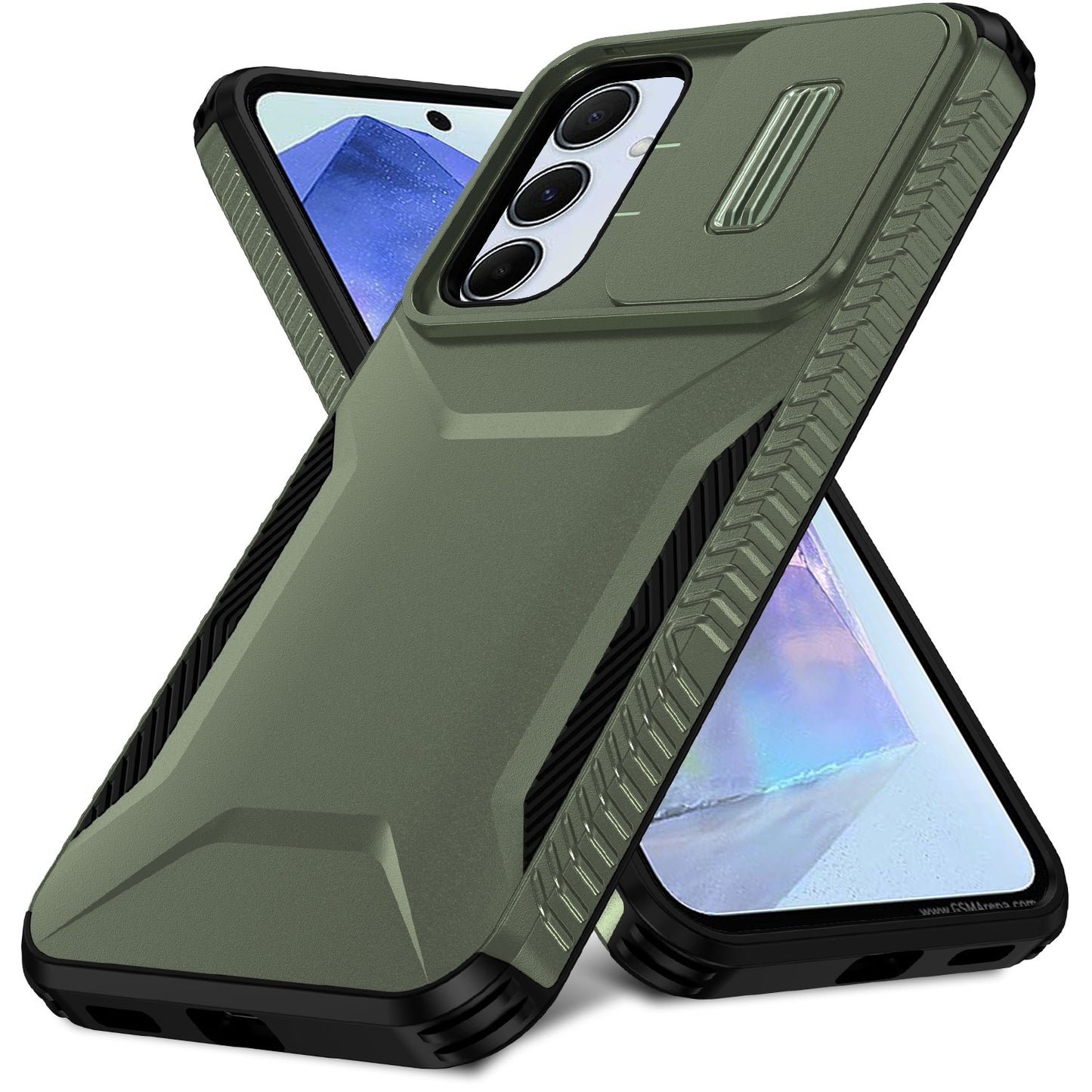 Samsung Galaxy A55 5G Phone Case with Sliding Camshield | Military-Grade TPU & PC Protective Anti-Scratch Anti-Skid Cover, Durable Shockproof Design