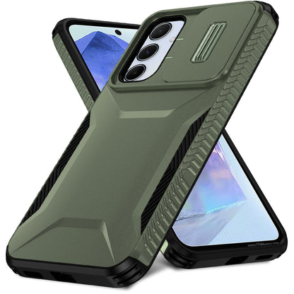 Samsung Galaxy A55 5G Phone Case with Sliding Camshield | Military-Grade TPU & PC Protective Anti-Scratch Anti-Skid Cover, Durable Shockproof Design