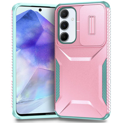 Samsung Galaxy A55 5G Phone Case with Sliding Camshield | Military-Grade TPU & PC Protective Anti-Scratch Anti-Skid Cover, Durable Shockproof Design