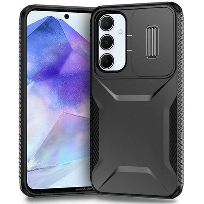 Samsung Galaxy A55 5G Phone Case with Sliding Camshield | Military-Grade TPU & PC Protective Anti-Scratch Anti-Skid Cover, Durable Shockproof Design
