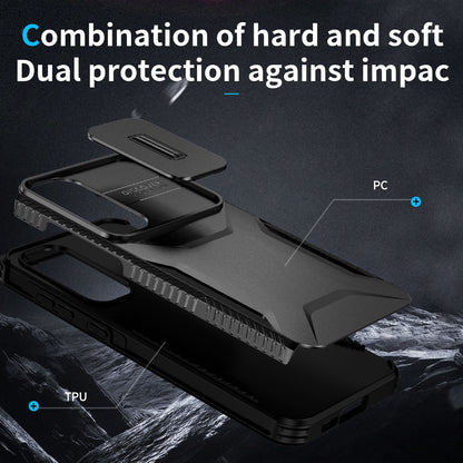 Samsung Galaxy A55 5G Phone Case with Sliding Camshield | Military-Grade TPU & PC Protective Anti-Scratch Anti-Skid Cover, Durable Shockproof Design