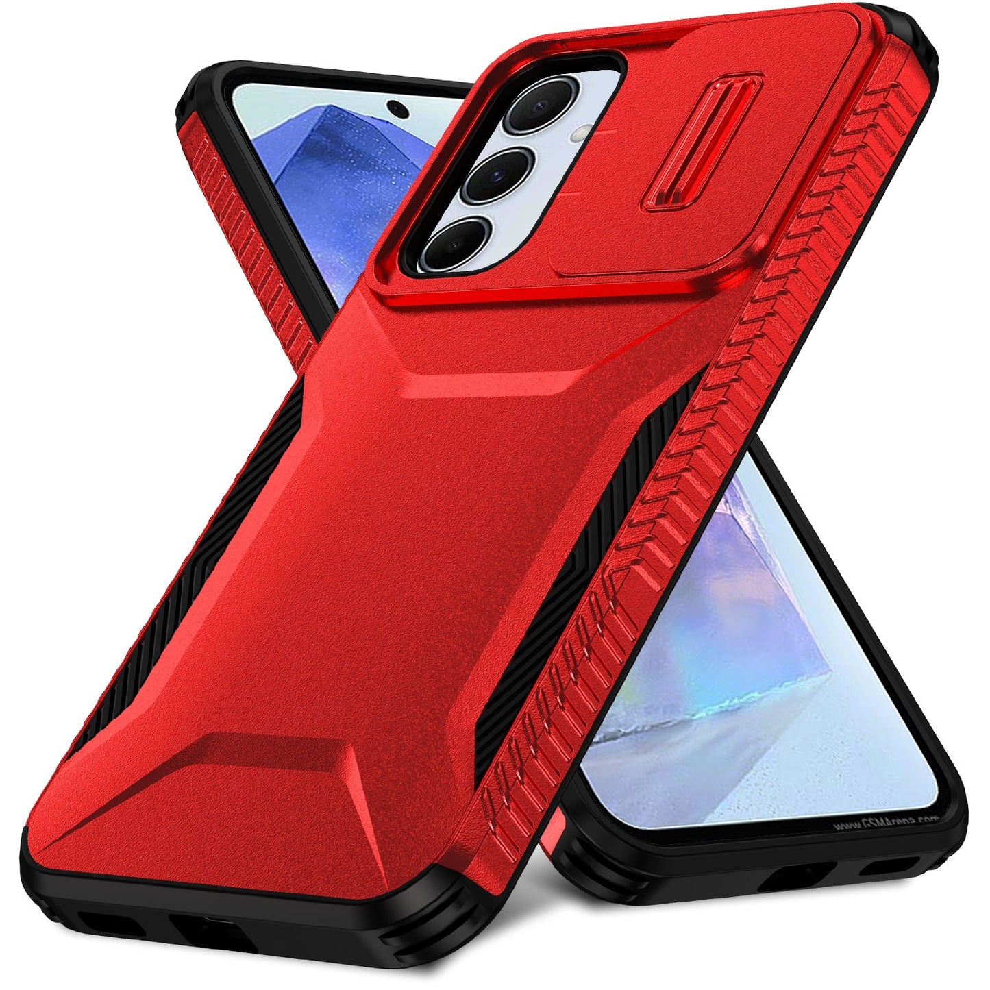 Samsung Galaxy A55 5G Phone Case with Sliding Camshield | Military-Grade TPU & PC Protective Anti-Scratch Anti-Skid Cover, Durable Shockproof Design