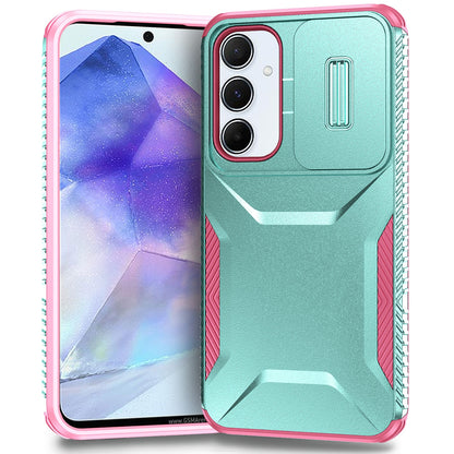 Samsung Galaxy A55 5G Phone Case with Sliding Camshield | Military-Grade TPU & PC Protective Anti-Scratch Anti-Skid Cover, Durable Shockproof Design