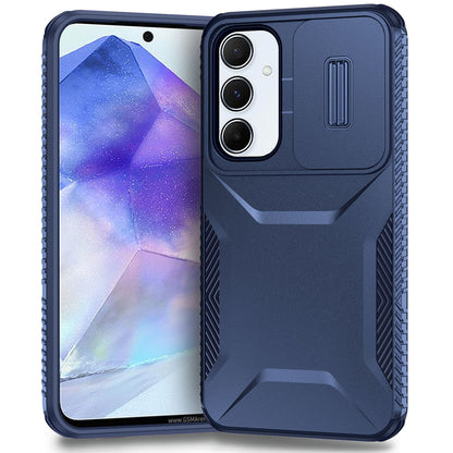 Samsung Galaxy A55 5G Phone Case with Sliding Camshield | Military-Grade TPU & PC Protective Anti-Scratch Anti-Skid Cover, Durable Shockproof Design