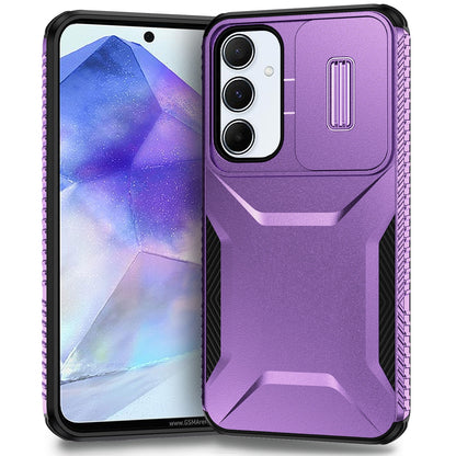 Samsung Galaxy A55 5G Phone Case with Sliding Camshield | Military-Grade TPU & PC Protective Anti-Scratch Anti-Skid Cover, Durable Shockproof Design