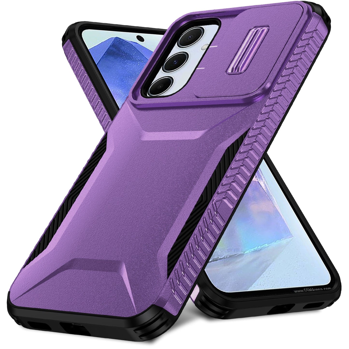 Samsung Galaxy A55 5G Phone Case with Sliding Camshield | Military-Grade TPU & PC Protective Anti-Scratch Anti-Skid Cover, Durable Shockproof Design