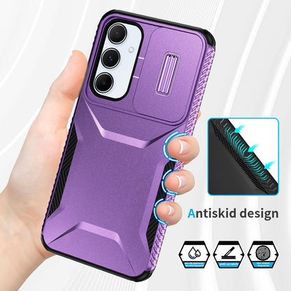 Samsung Galaxy A55 5G Phone Case with Sliding Camshield | Military-Grade TPU & PC Protective Anti-Scratch Anti-Skid Cover, Durable Shockproof Design