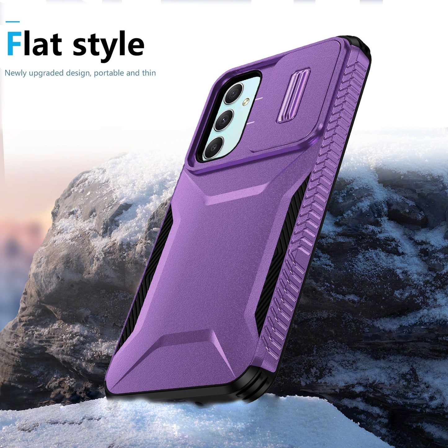 Samsung Galaxy A55 5G Phone Case with Sliding Camshield | Military-Grade TPU & PC Protective Anti-Scratch Anti-Skid Cover, Durable Shockproof Design