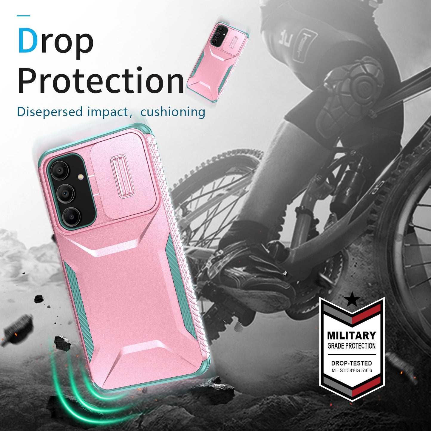 Samsung Galaxy A16 Phone Case with Sliding Camshield | Military-Grade TPU & PC Protective Anti-Scratch Anti-Skid Cover, Durable Shockproof Design