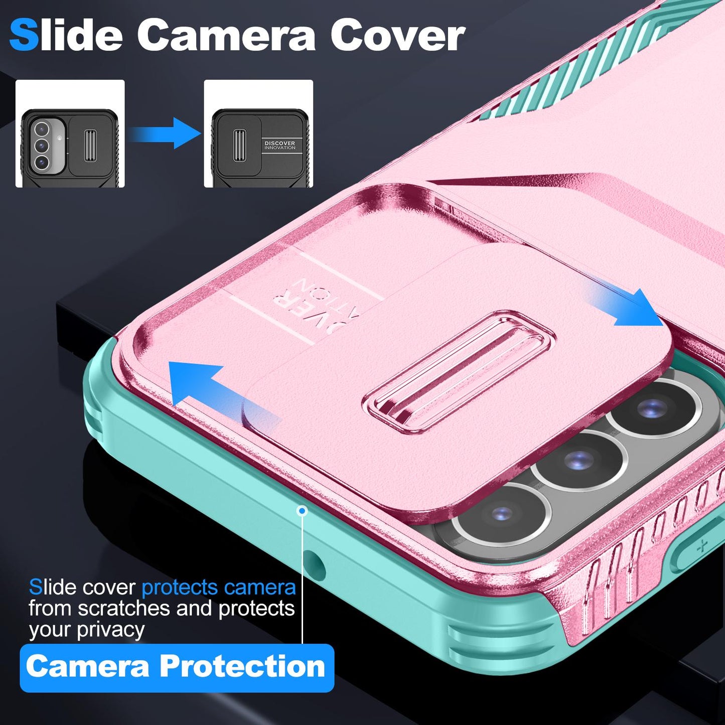 Samsung Galaxy A26 5G Phone Case with Sliding Camshield | Military-Grade TPU & PC Protective Anti-Scratch Anti-Skid Cover, Durable Shockproof Design