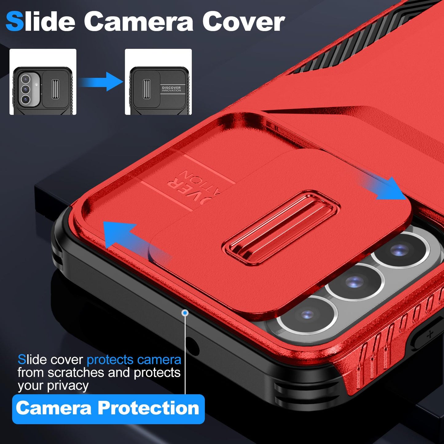 Samsung Galaxy A26 5G Phone Case with Sliding Camshield | Military-Grade TPU & PC Protective Anti-Scratch Anti-Skid Cover, Durable Shockproof Design