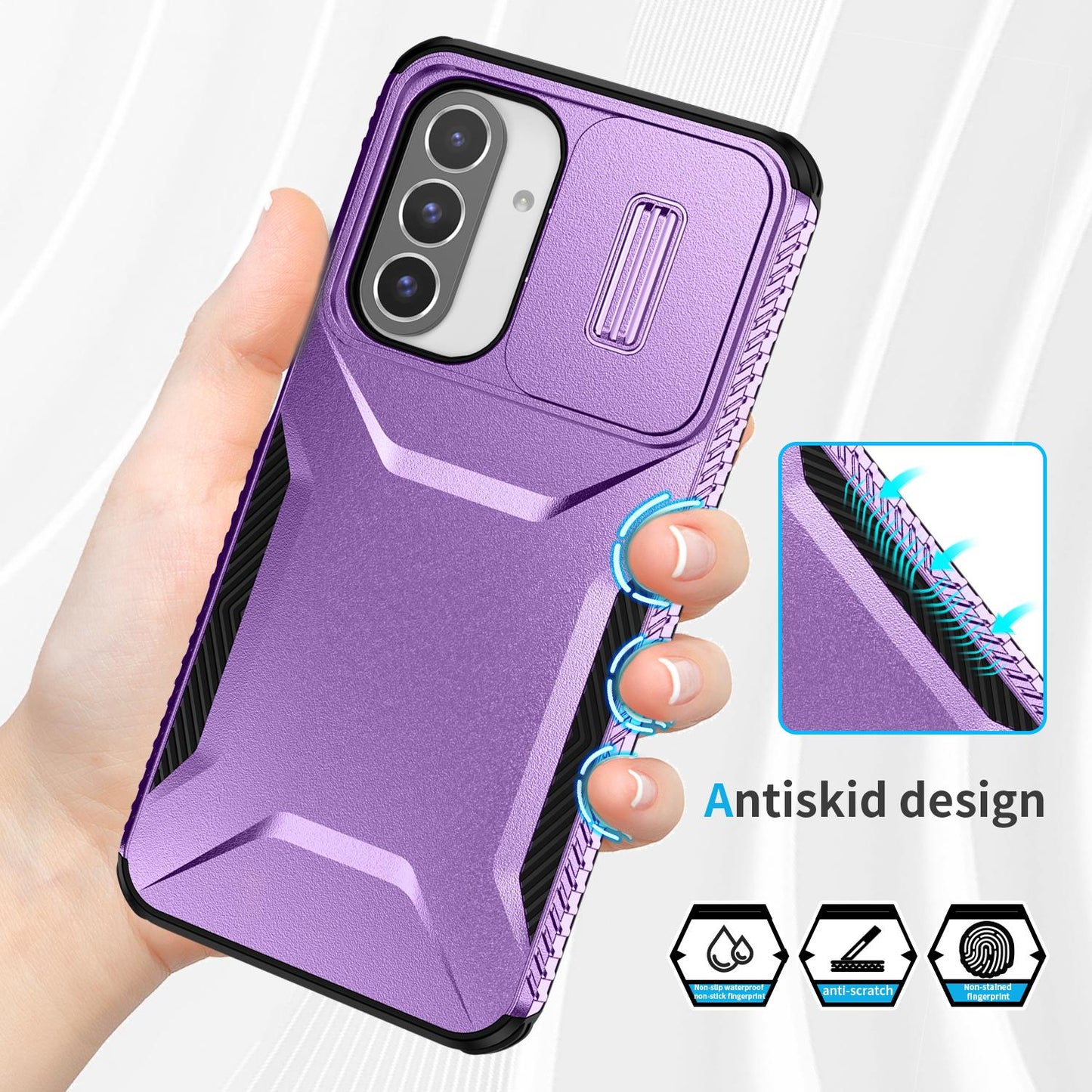 Samsung Galaxy A26 5G Phone Case with Sliding Camshield | Military-Grade TPU & PC Protective Anti-Scratch Anti-Skid Cover, Durable Shockproof Design