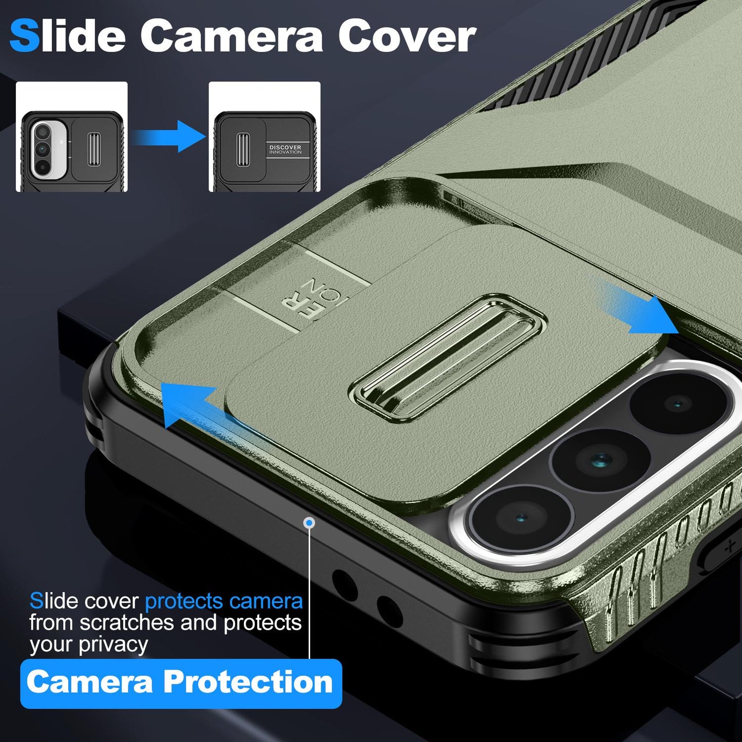 Samsung Galaxy A36 5G Phone Case with Sliding Camshield | Military-Grade TPU & PC Protective Anti-Scratch Anti-Skid Cover, Durable Shockproof Design