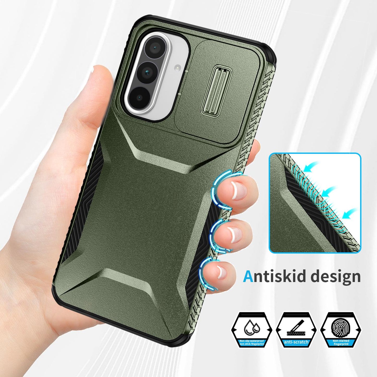 Samsung Galaxy A36 5G Phone Case with Sliding Camshield | Military-Grade TPU & PC Protective Anti-Scratch Anti-Skid Cover, Durable Shockproof Design