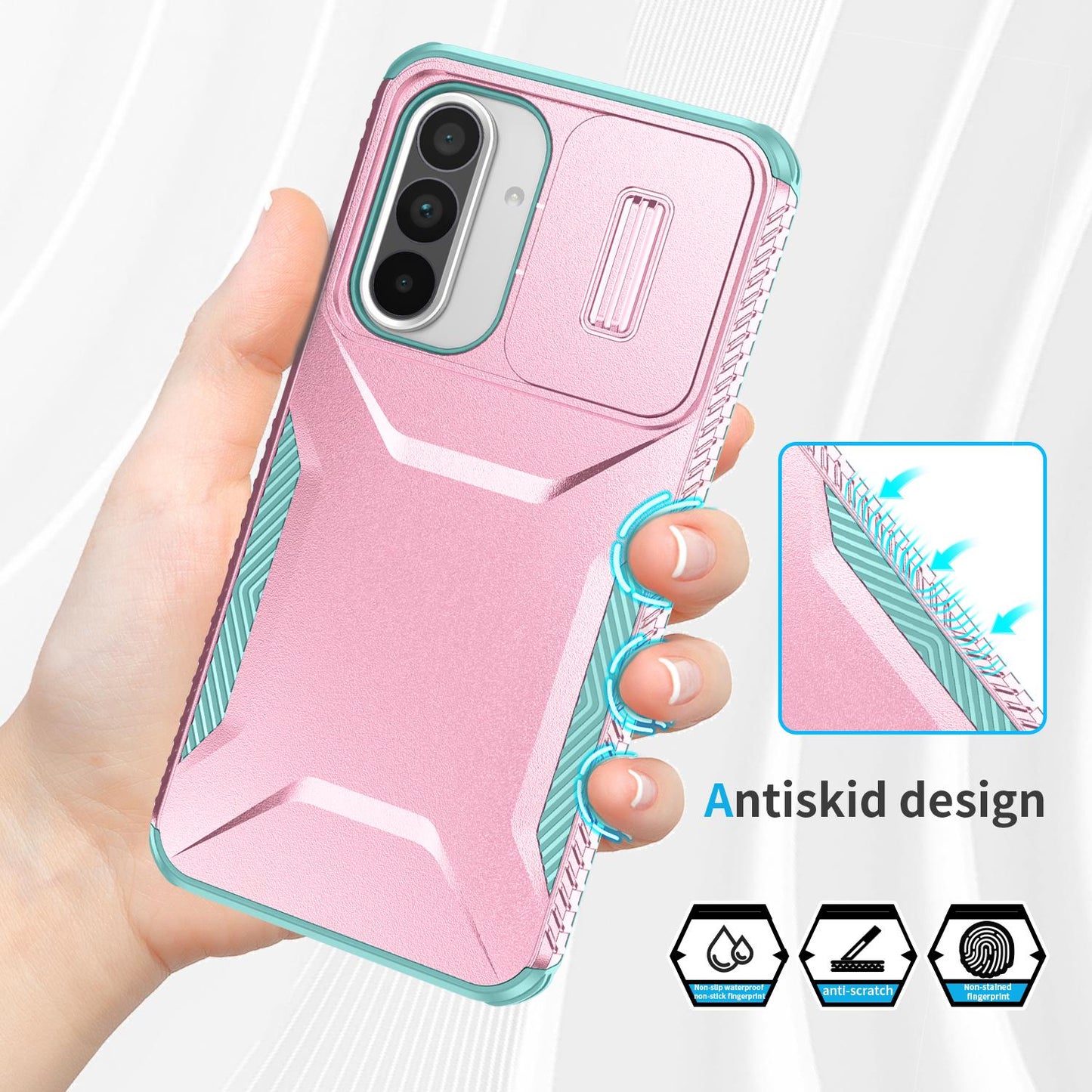Samsung Galaxy A36 5G Phone Case with Sliding Camshield | Military-Grade TPU & PC Protective Anti-Scratch Anti-Skid Cover, Durable Shockproof Design