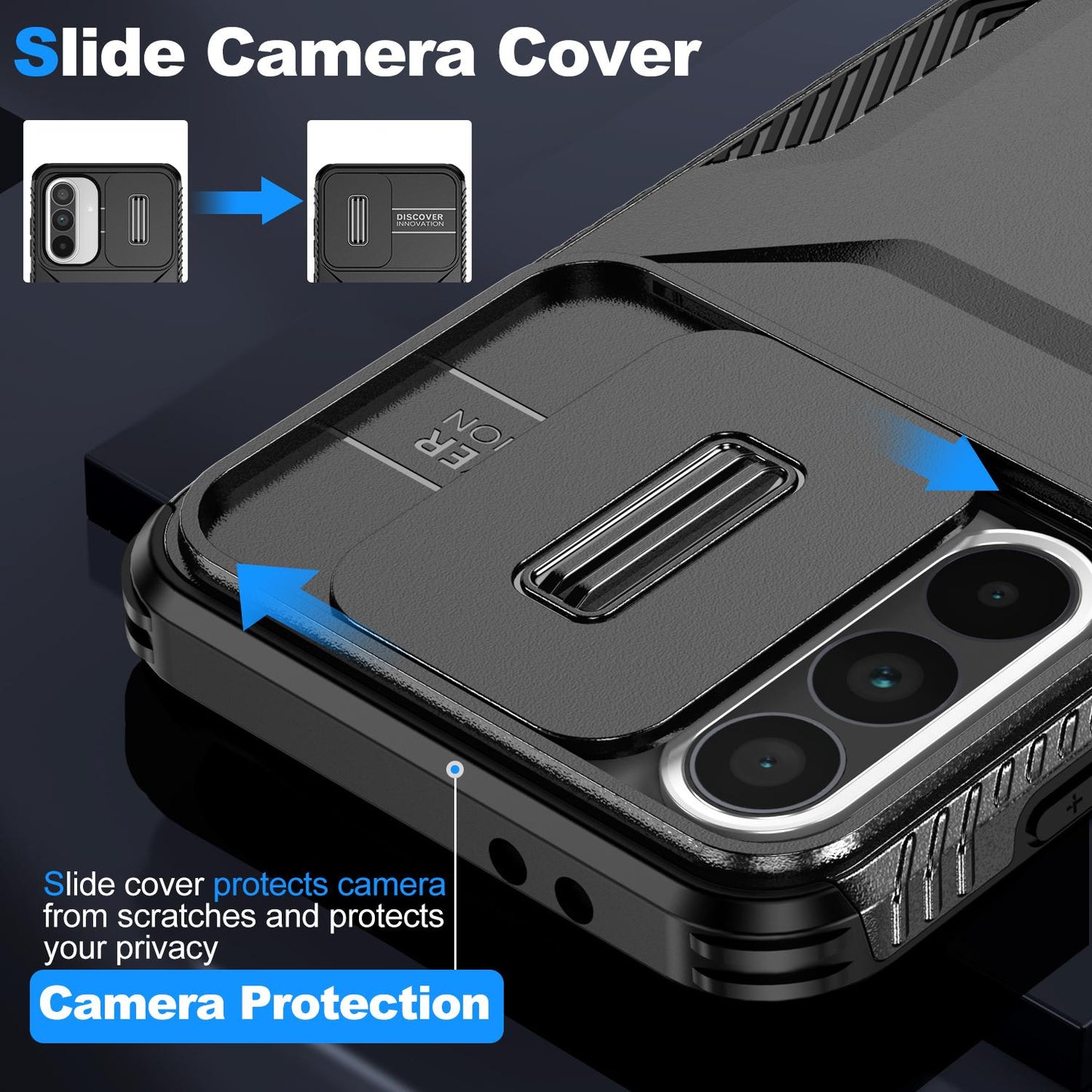 Samsung Galaxy A36 5G Phone Case with Sliding Camshield | Military-Grade TPU & PC Protective Anti-Scratch Anti-Skid Cover, Durable Shockproof Design