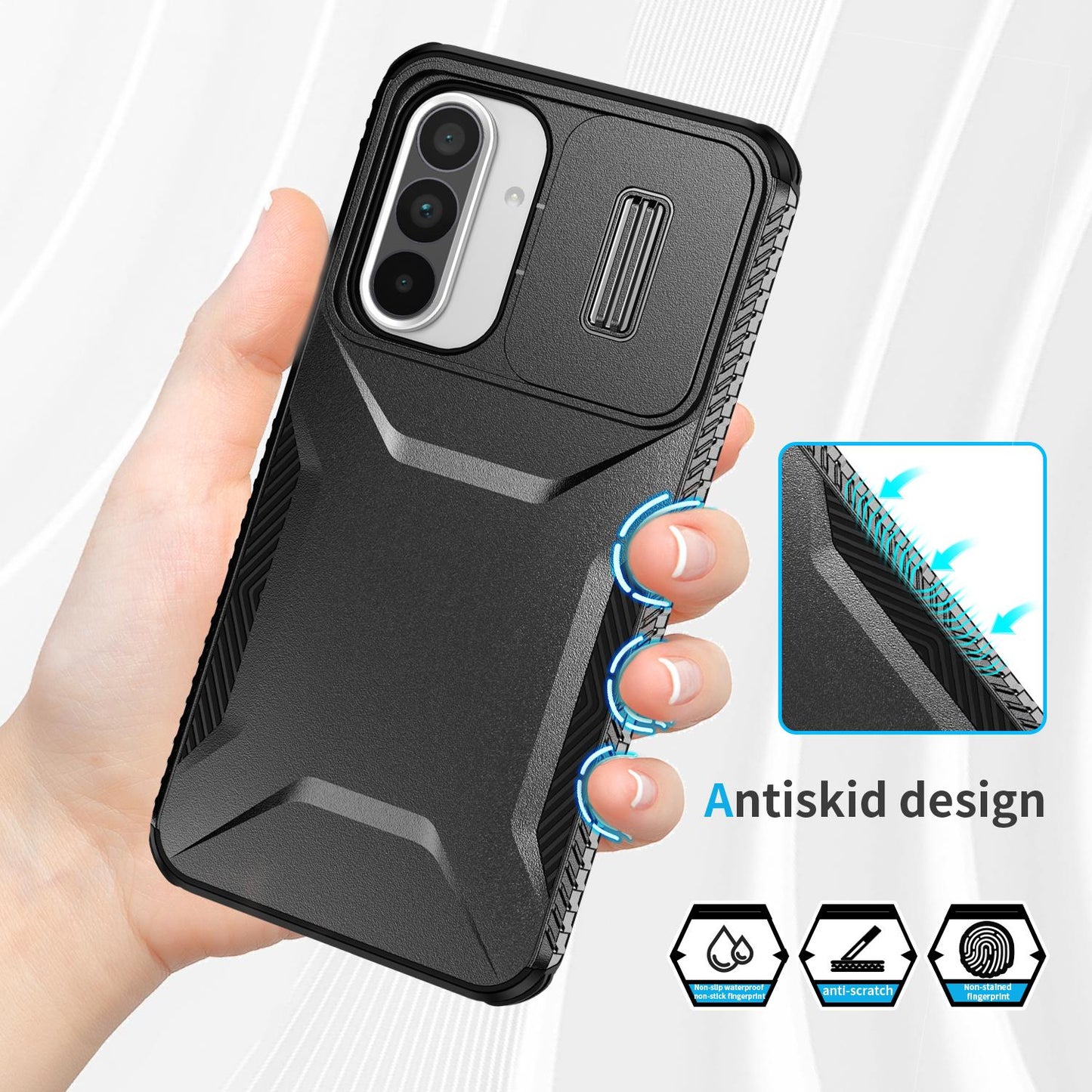 Samsung Galaxy A36 5G Phone Case with Sliding Camshield | Military-Grade TPU & PC Protective Anti-Scratch Anti-Skid Cover, Durable Shockproof Design
