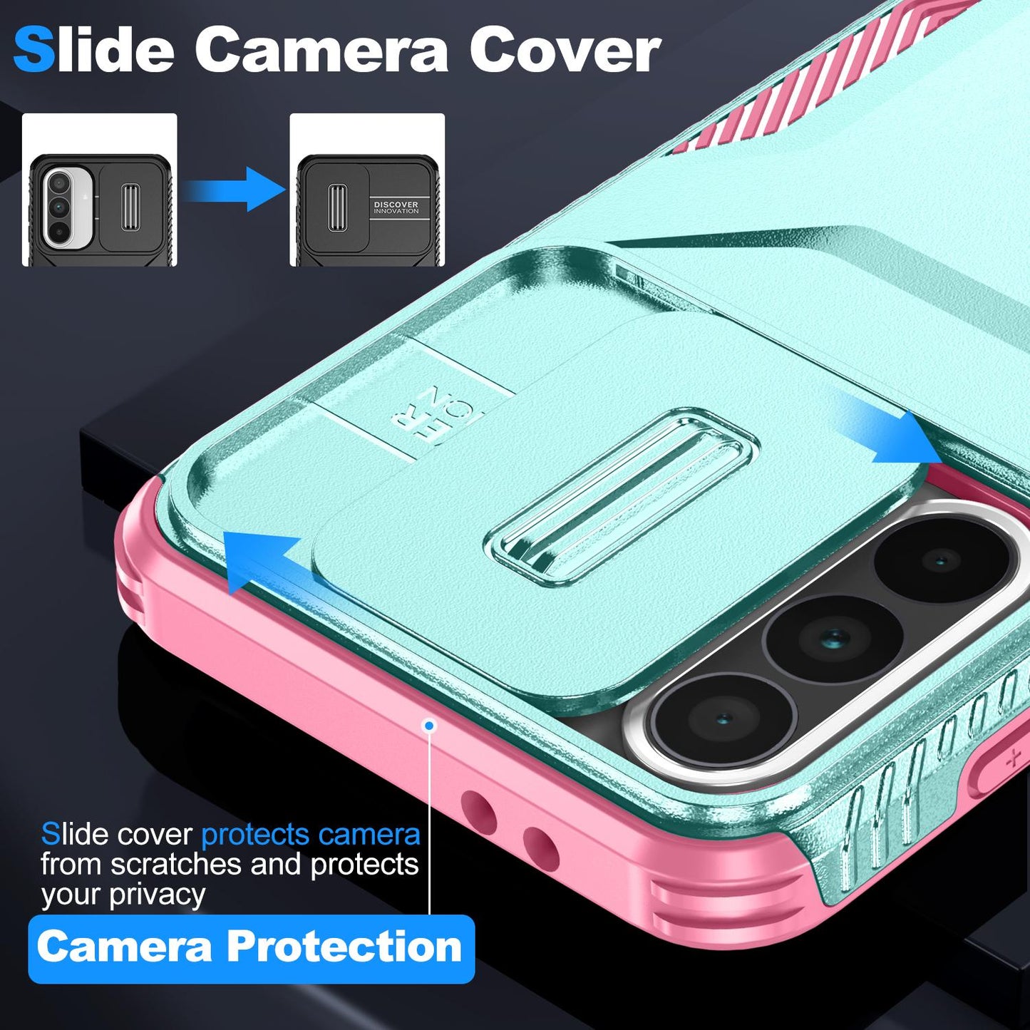 Samsung Galaxy A36 5G Phone Case with Sliding Camshield | Military-Grade TPU & PC Protective Anti-Scratch Anti-Skid Cover, Durable Shockproof Design