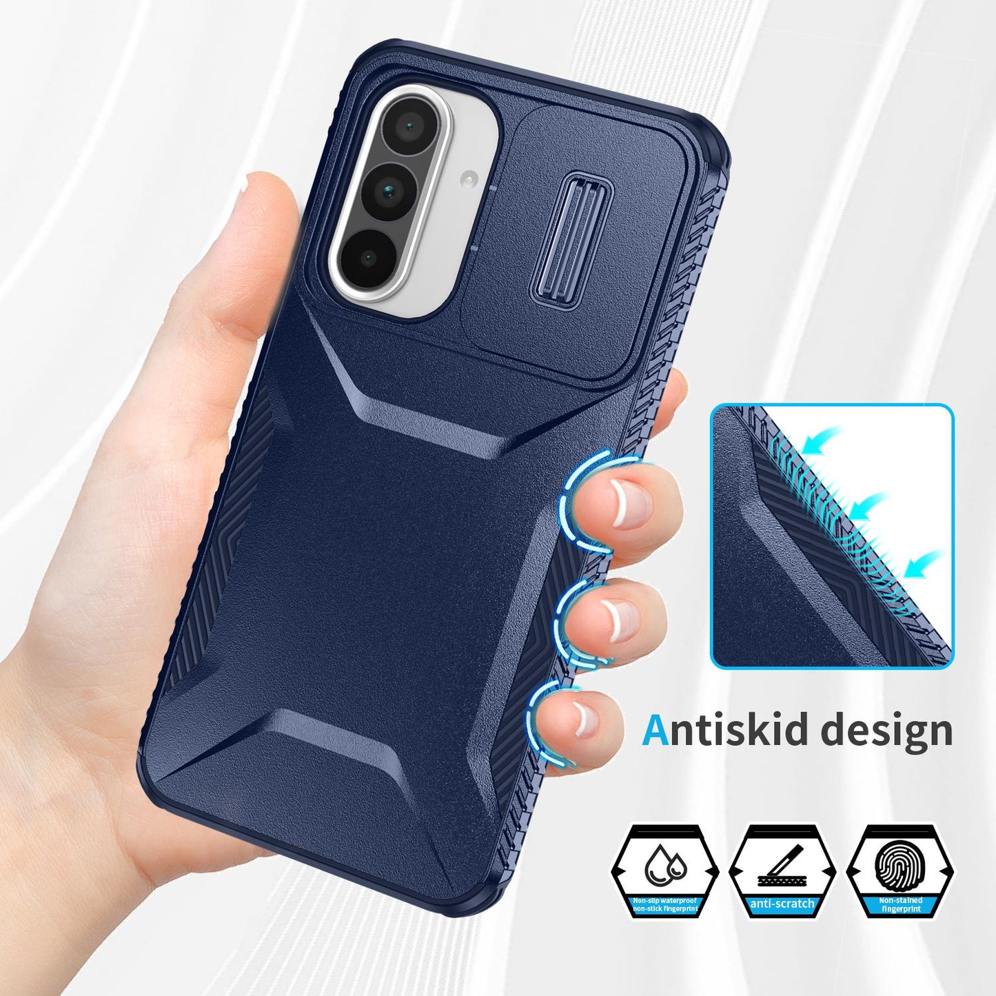 Samsung Galaxy A36 5G Phone Case with Sliding Camshield | Military-Grade TPU & PC Protective Anti-Scratch Anti-Skid Cover, Durable Shockproof Design
