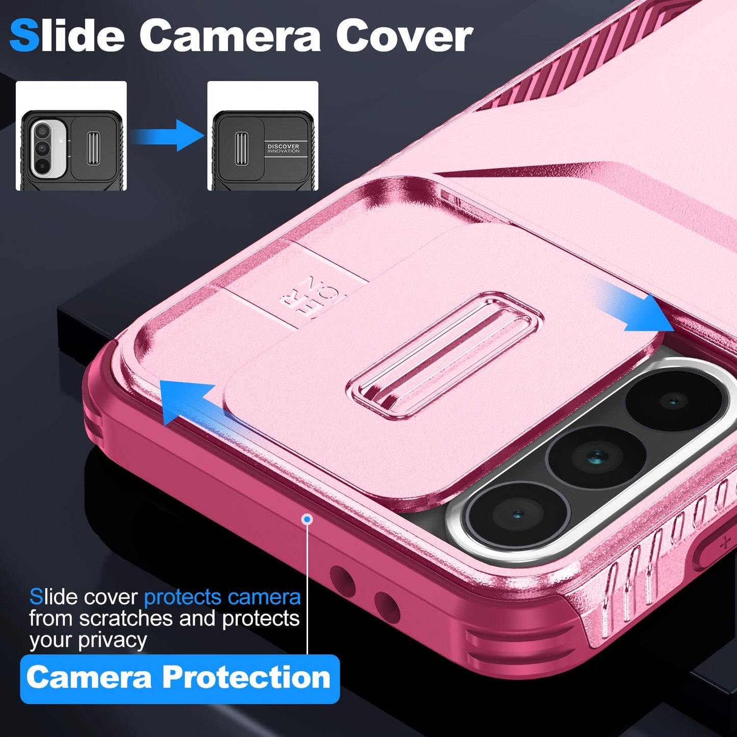 Samsung Galaxy A56 5G Phone Case with Sliding Camshield | Military-Grade TPU & PC Protective Anti-Scratch Anti-Skid Cover, Durable Shockproof Design